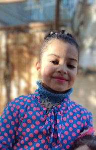 الطفلة ماريا قبل فقدان بصرها على يد جيش الاحتلال