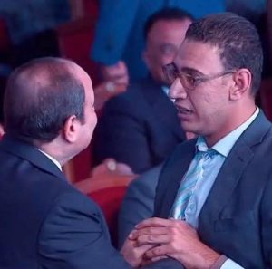 عمرو هريدي مع الرئيس المصري السيسي