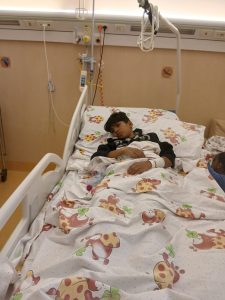 الطفل محمد سلوت يبدأ رحلة العلاج في إيطاليا