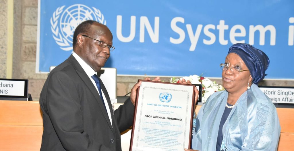 تكريم مايكل ندورومو من منظمة الأمم المتحدة