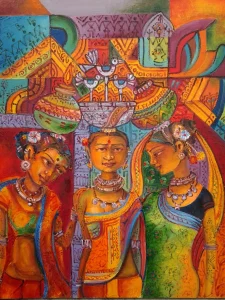 أحد أعمال الفنان الهندى القعيد باسانت ساهو