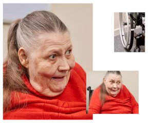 أليس تروى تجربتها مع أول كرسي متحرك مصنوع من الخشب