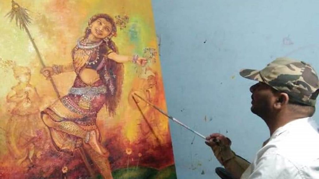 باسانت ساهو يمارس هواية الرسم